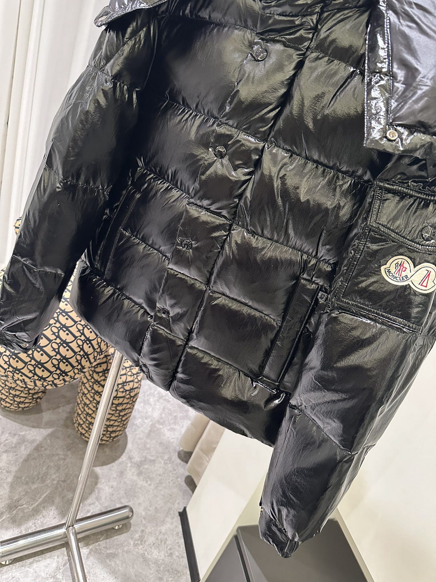 Moncler Down Jacket White Duck Down Black M-l-xl