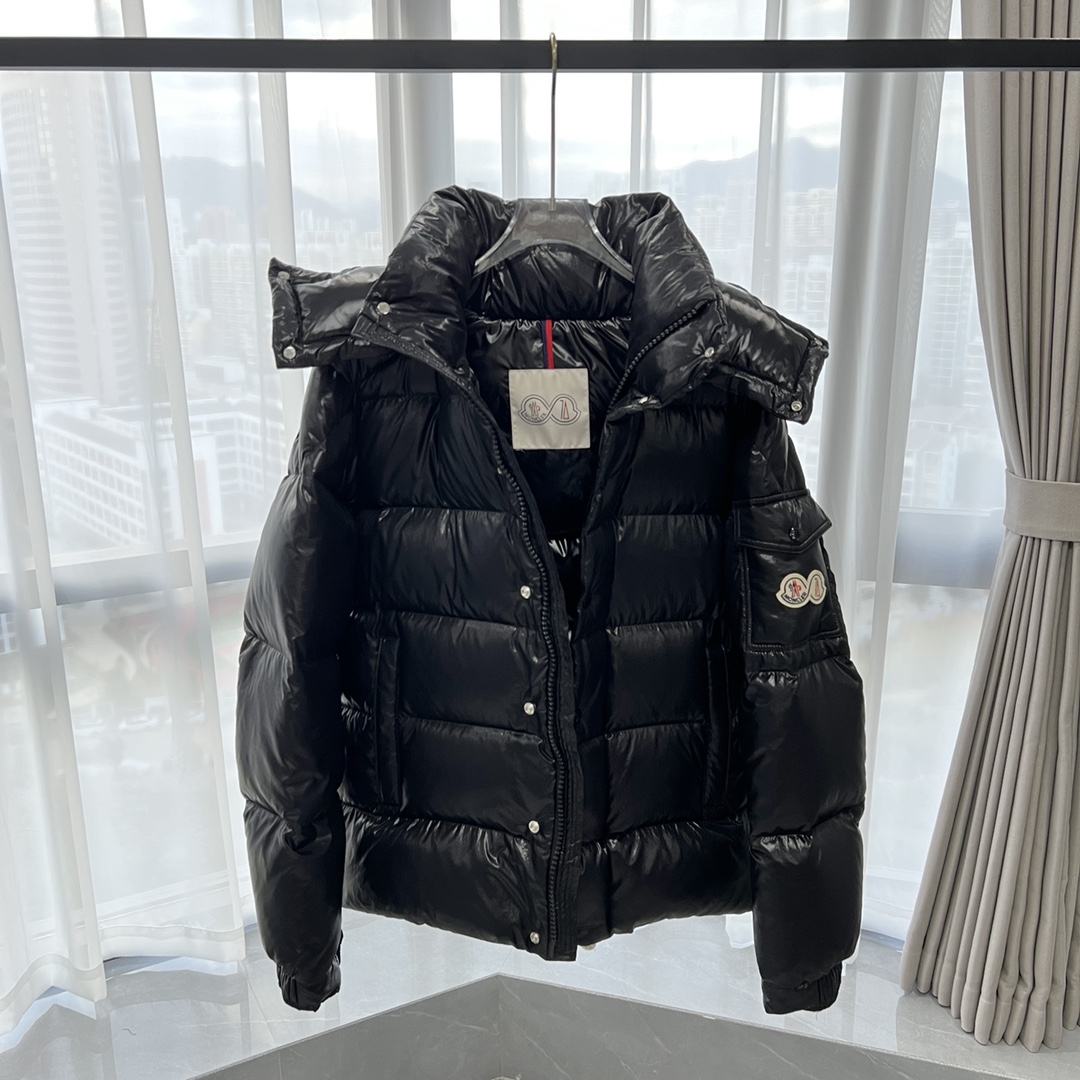 Moncler Down Jacket White Duck Down Black M-l-xl