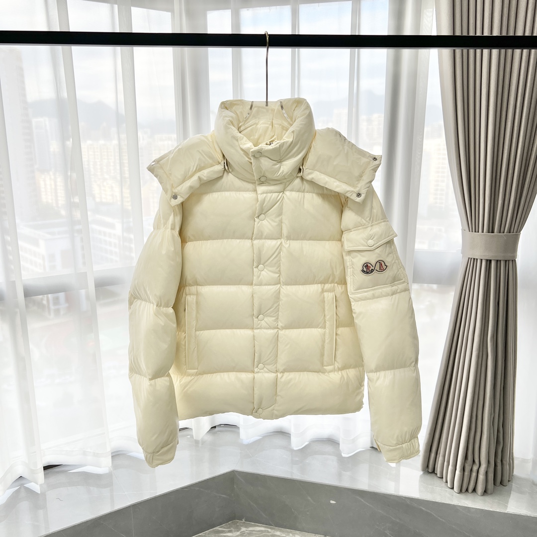 Moncler Down Jacket White Duck Down Black M-l-xl