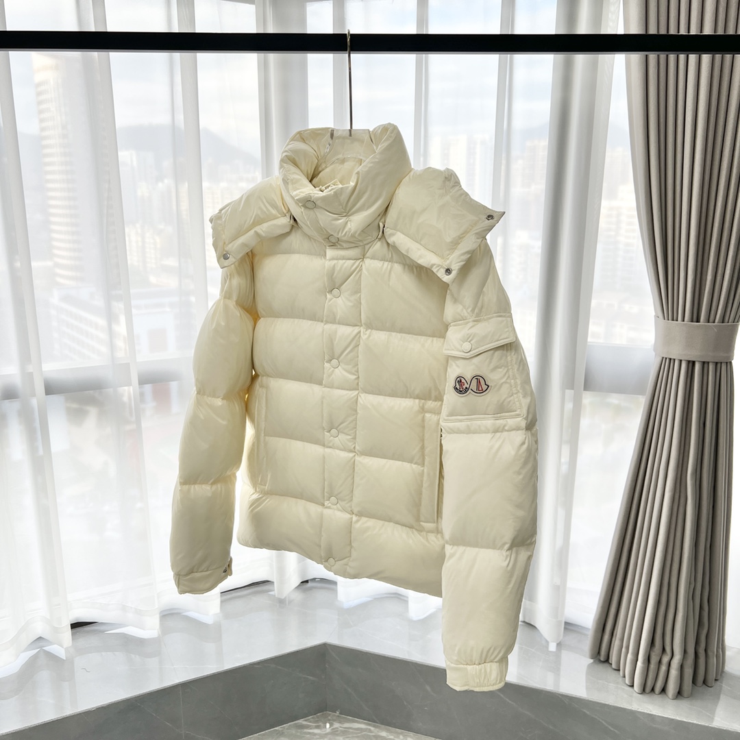 Moncler Down Jacket White Duck Down Black M-l-xl