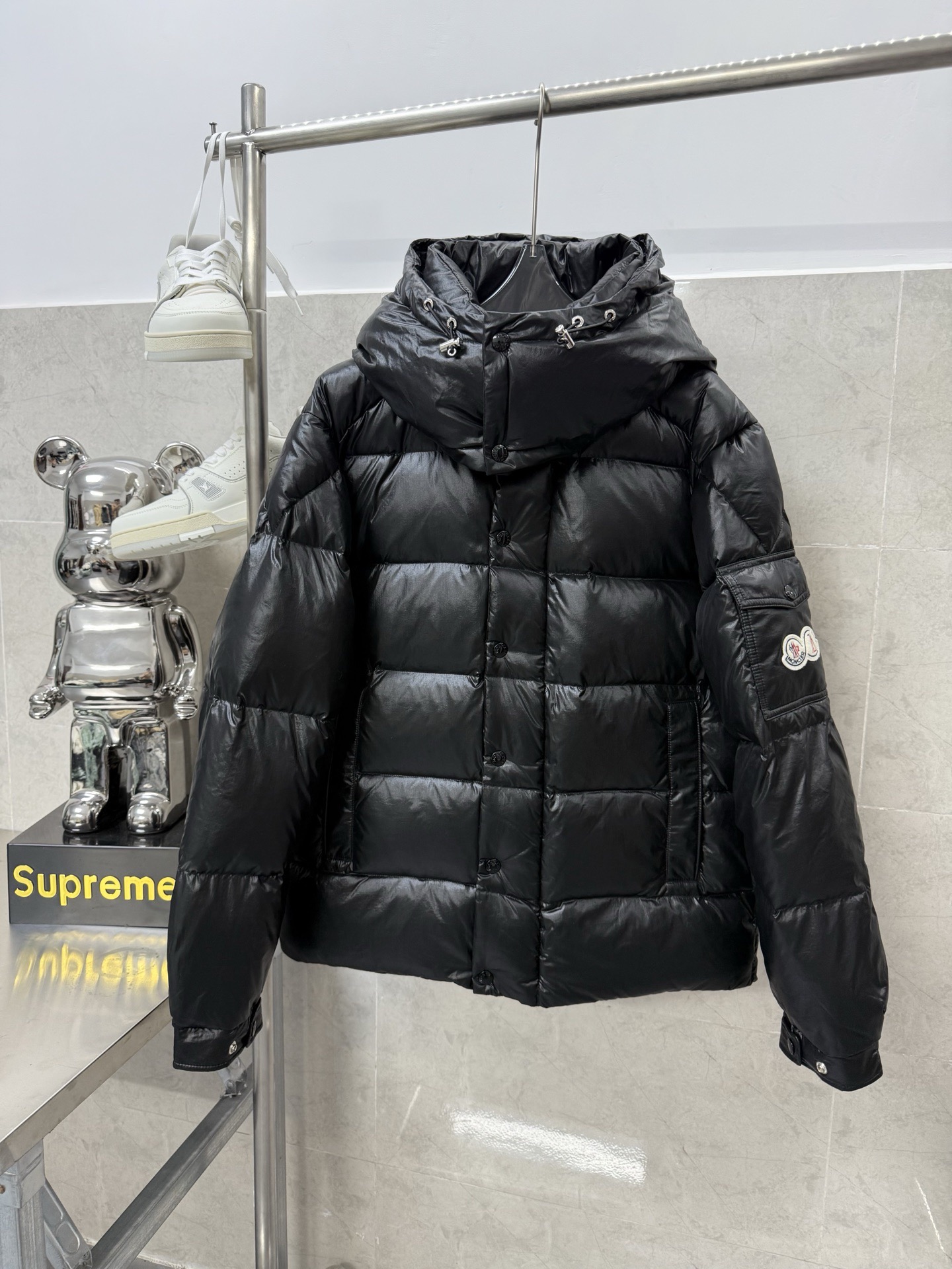 Moncler Down Jacket White Duck Down Black M-l-xl