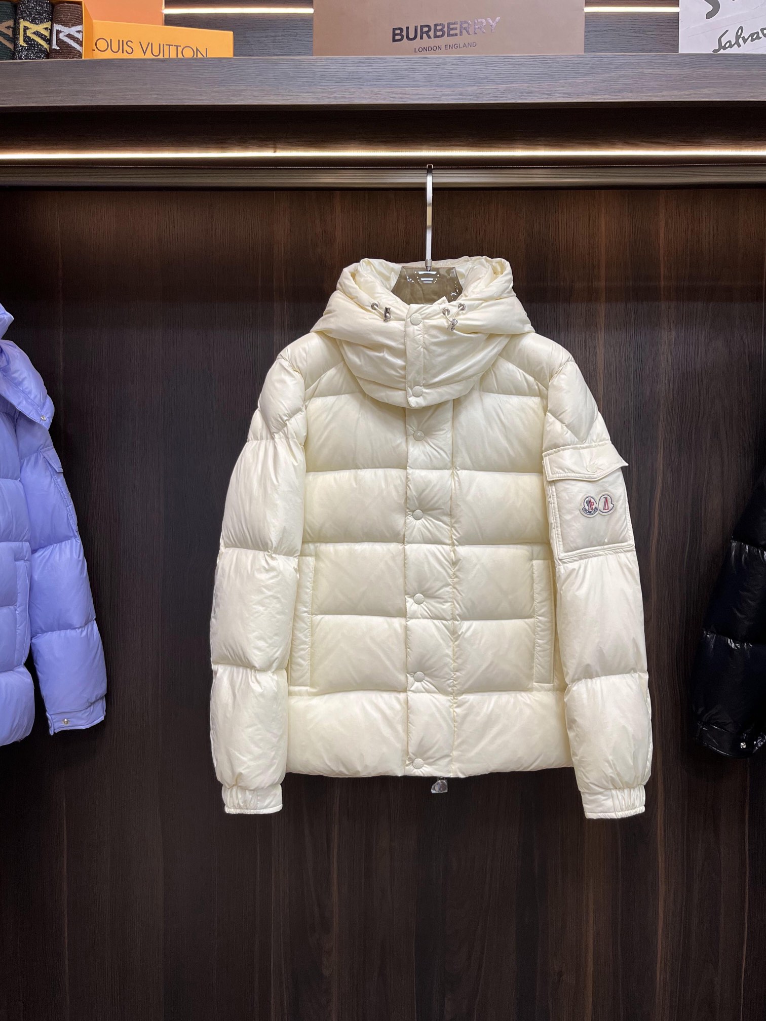 Moncler Down Jacket White Duck Down Black M-l-xl