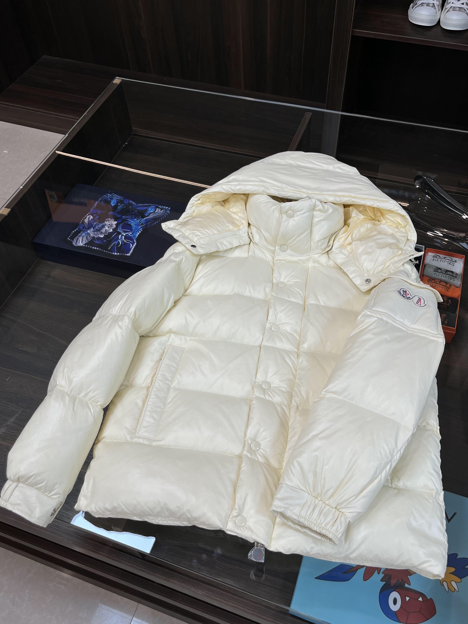 Moncler Down Jacket White Duck Down Black M-l-xl