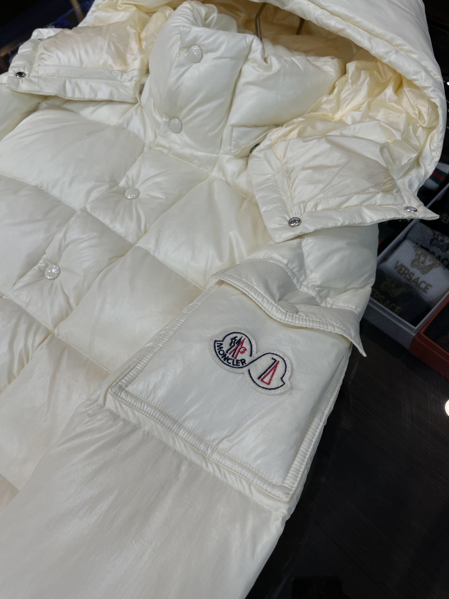 Moncler Down Jacket White Duck Down Black M-l-xl