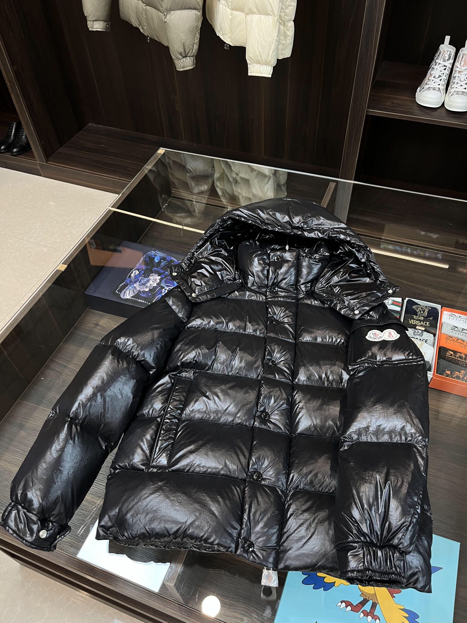 Moncler Down Jacket White Duck Down Black M-l-xl