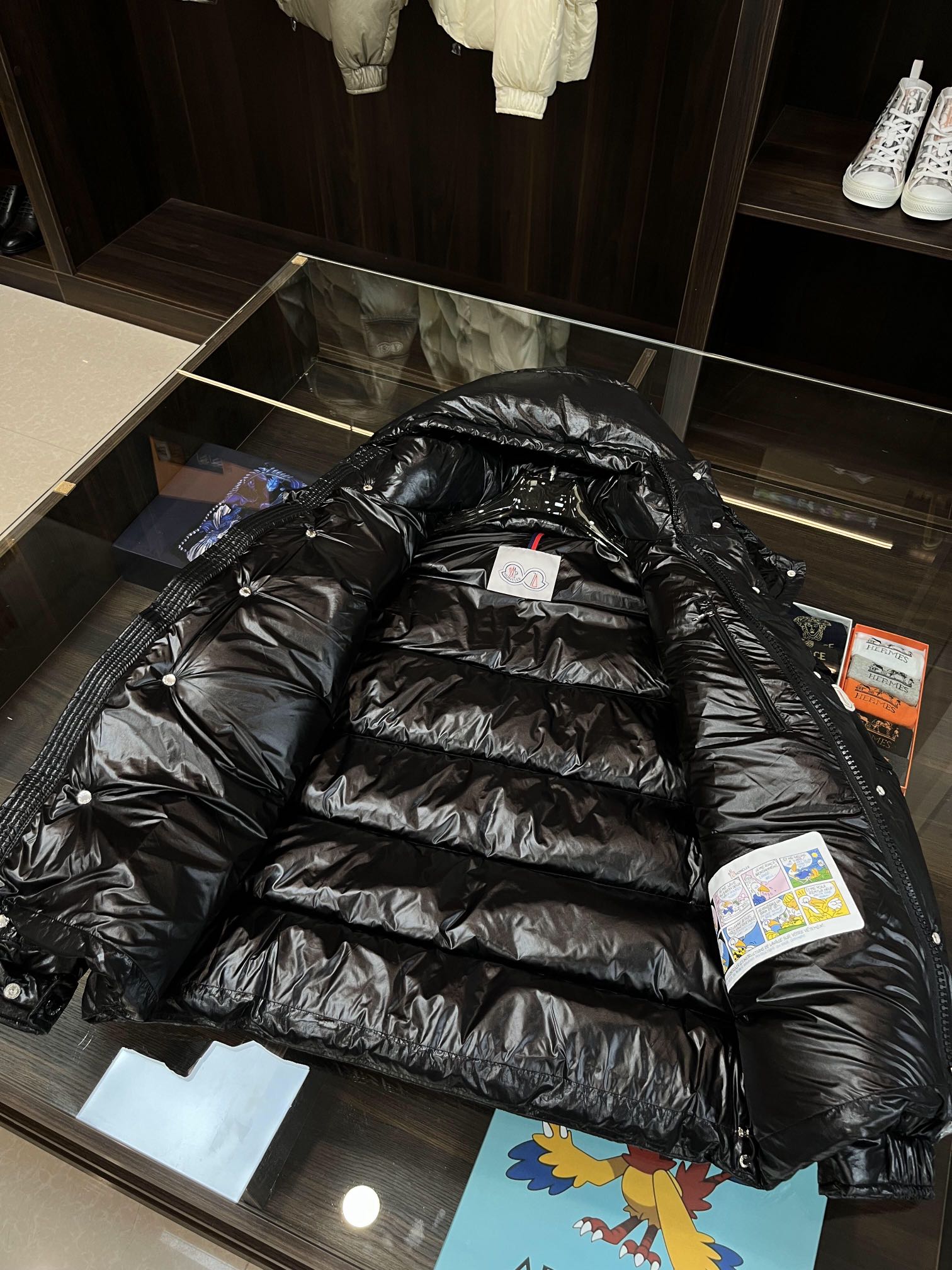 Moncler Down Jacket White Duck Down Black M-l-xl