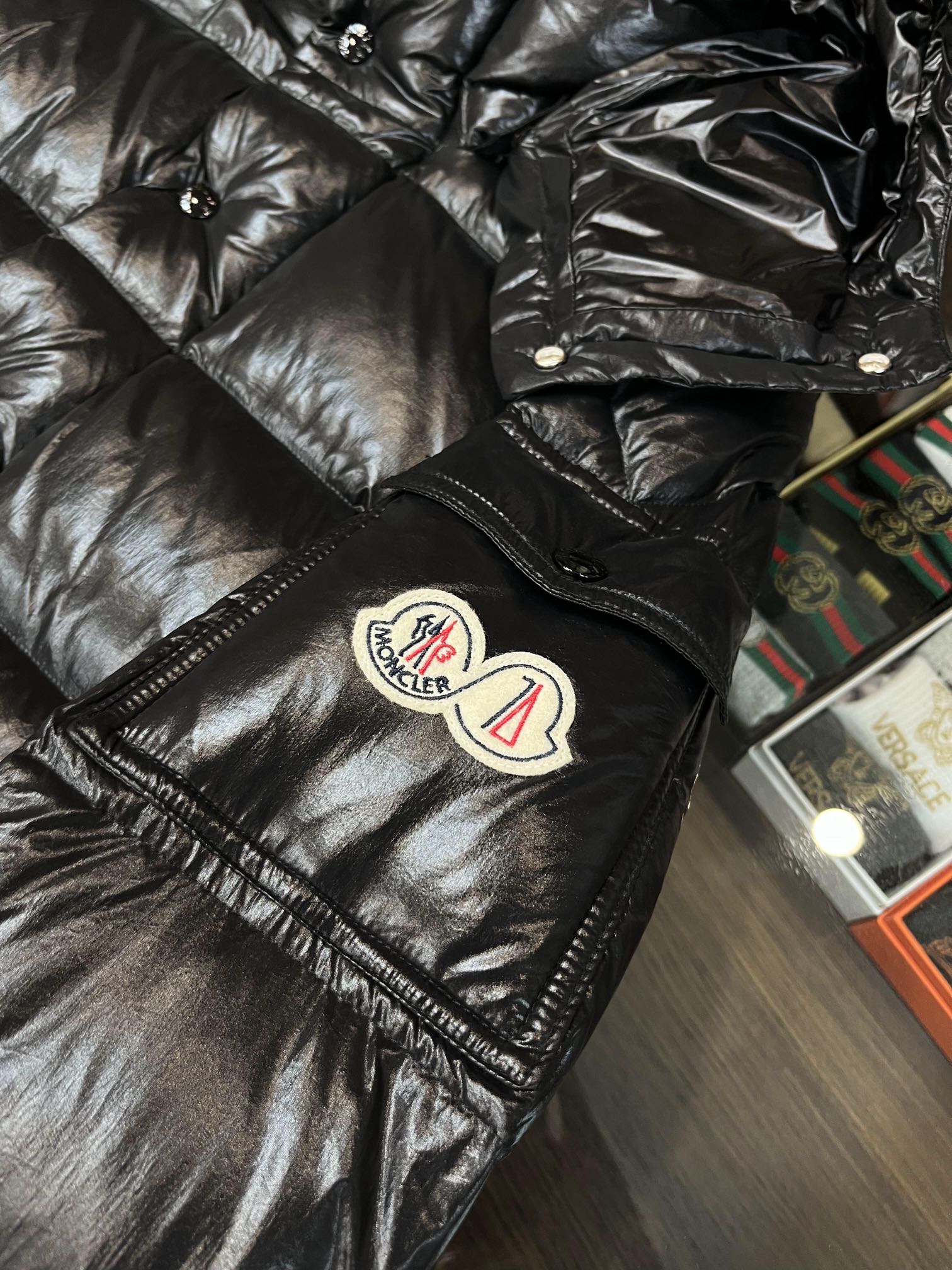 Moncler Down Jacket White Duck Down Black M-l-xl