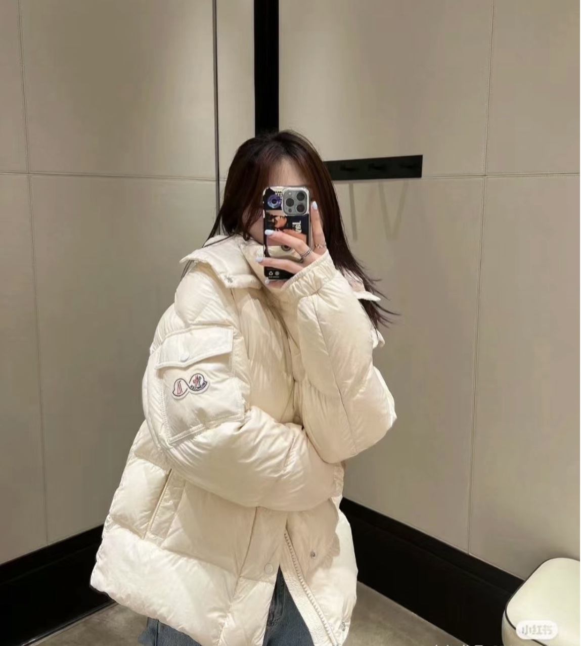 Moncler Down Jacket White Duck Down Black M-l-xl