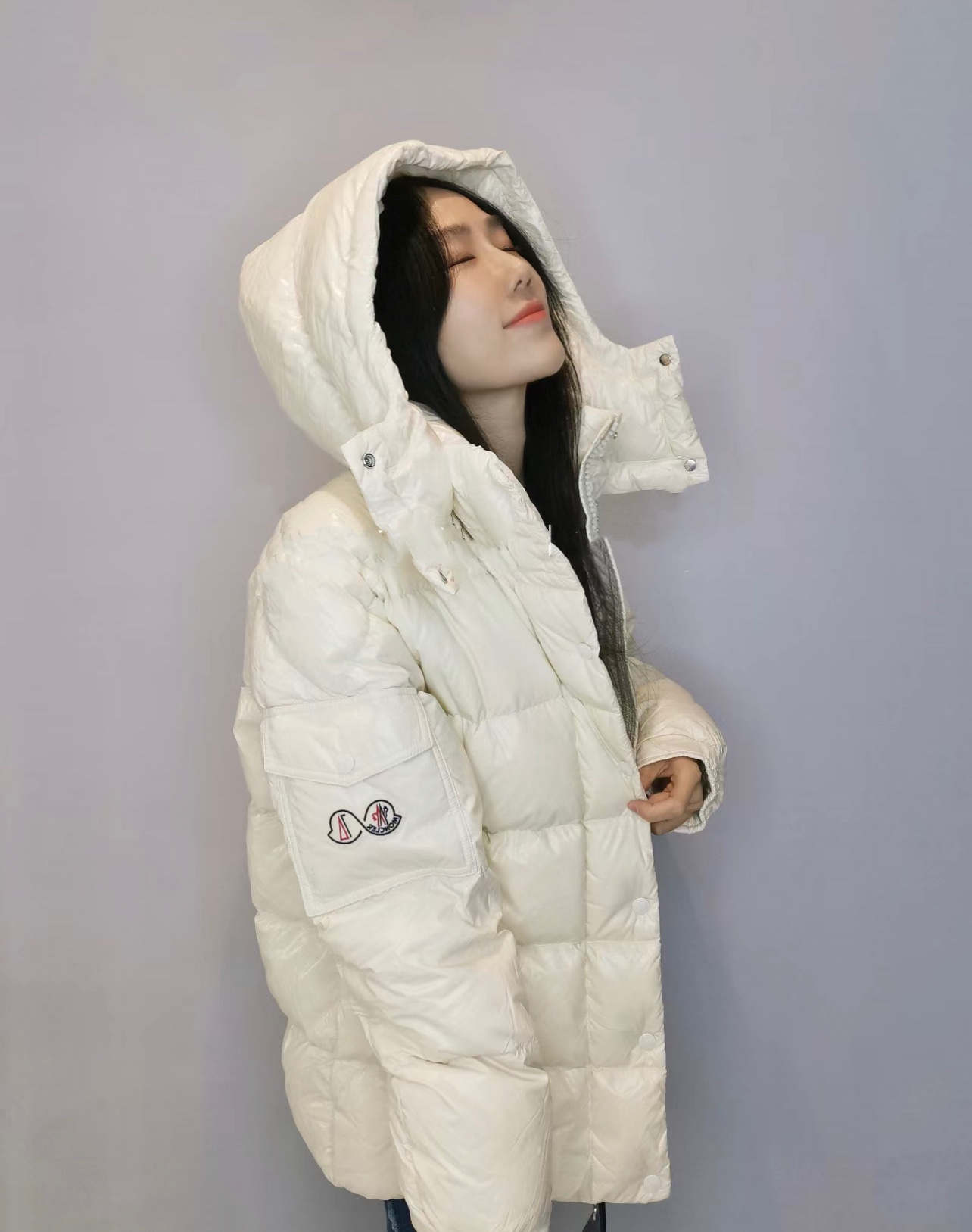Moncler Down Jacket White Duck Down Black M-l-xl