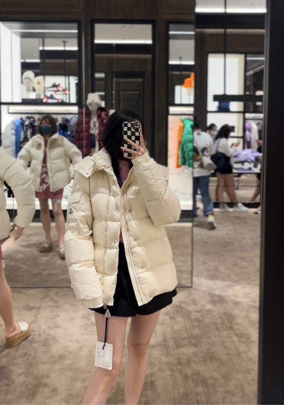 Moncler Down Jacket White Duck Down Black M-l-xl