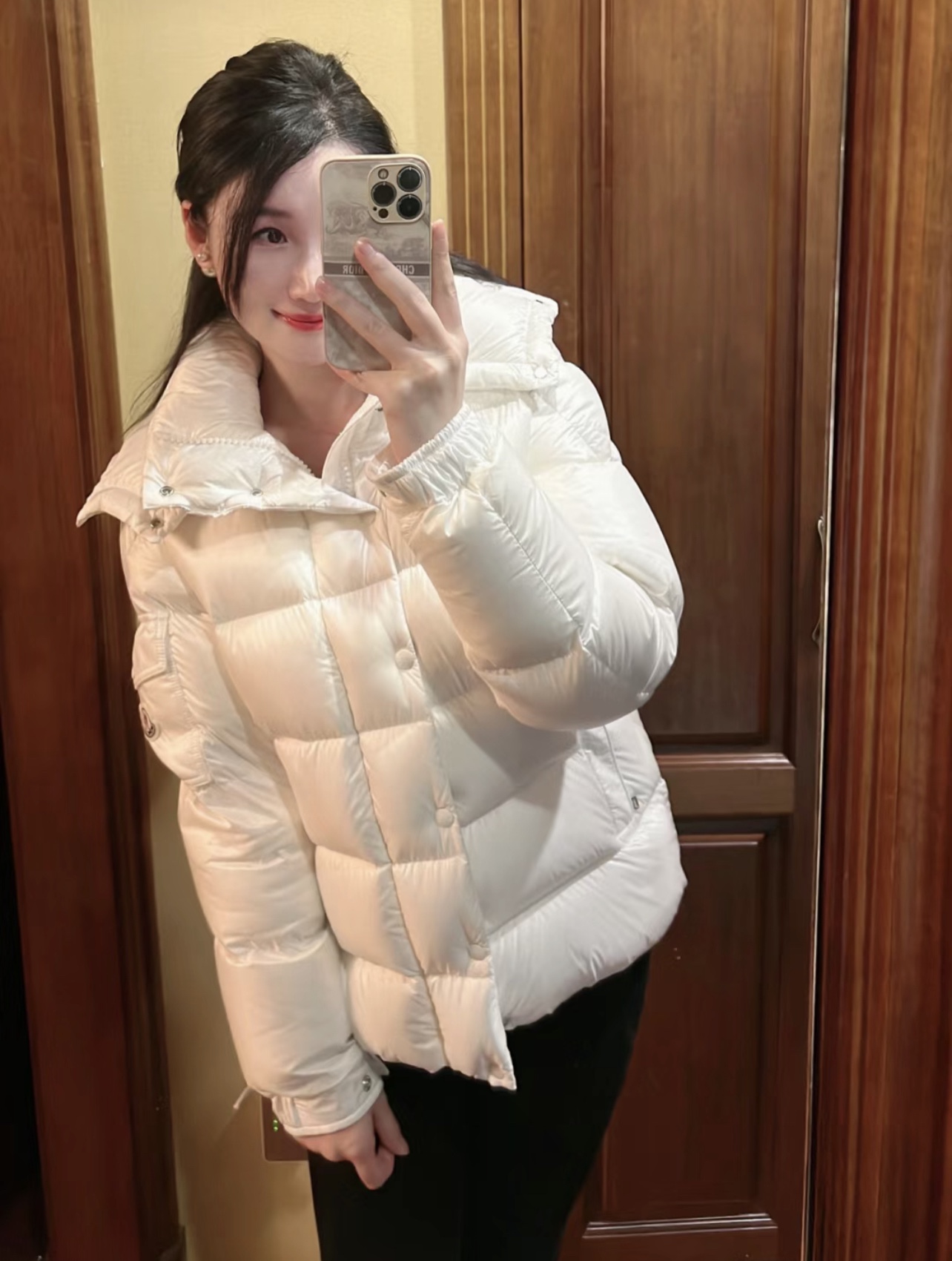 Moncler Down Jacket White Duck Down Black M-l-xl