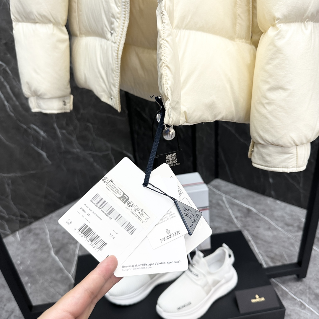 Moncler Down Jacket White Duck Down Black M-l-xl