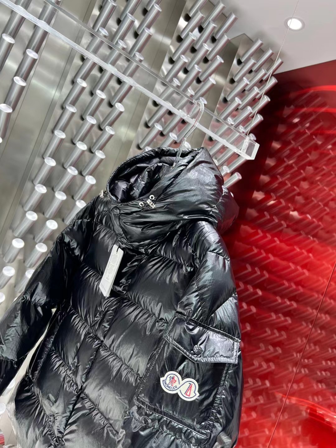 Moncler Down Jacket White Duck Down Black M-l-xl