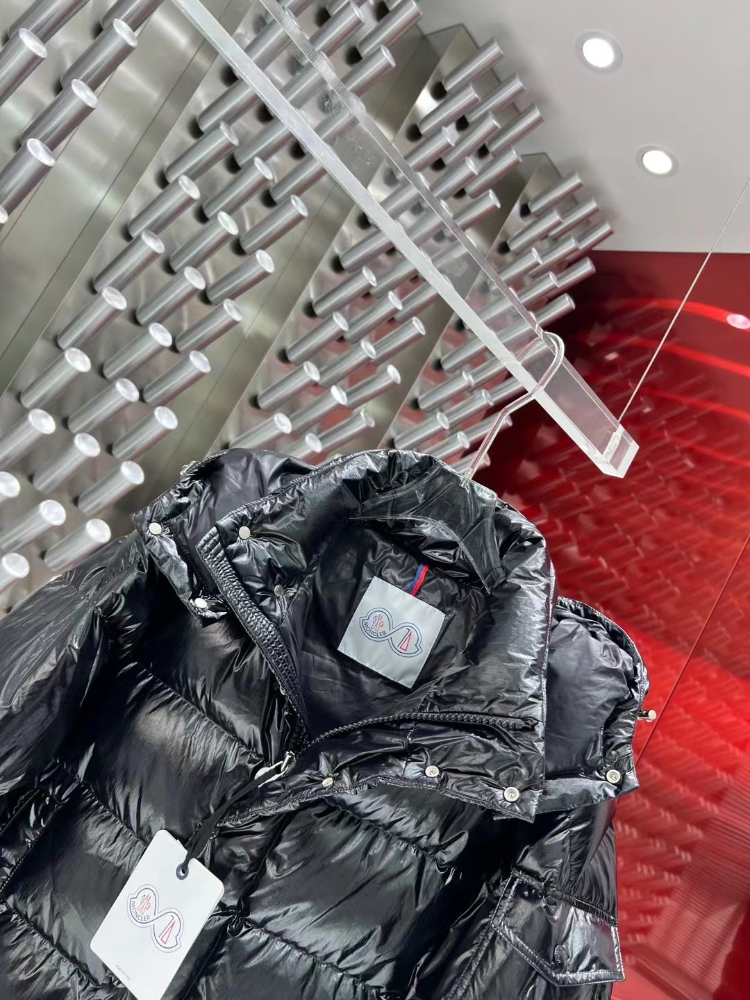 Moncler Down Jacket White Duck Down Black M-l-xl
