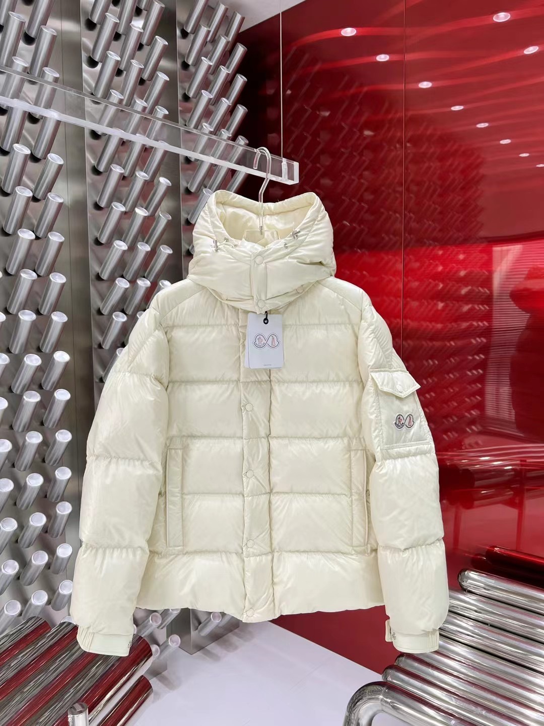 Moncler Down Jacket White Duck Down Black M-l-xl
