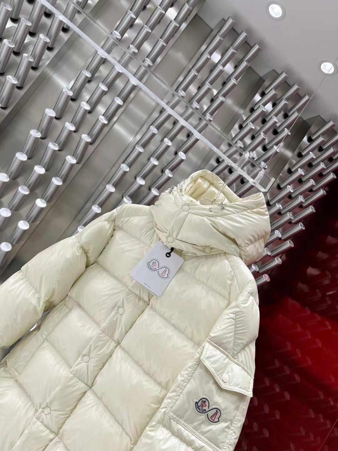 Moncler Down Jacket White Duck Down Black M-l-xl