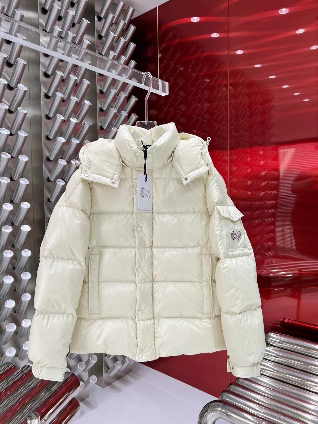 Moncler Down Jacket White Duck Down Black M-l-xl