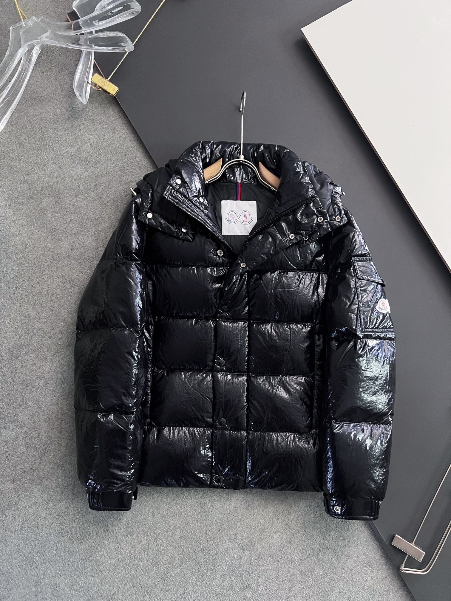 Moncler Down Jacket White Duck Down Black M-l-xl
