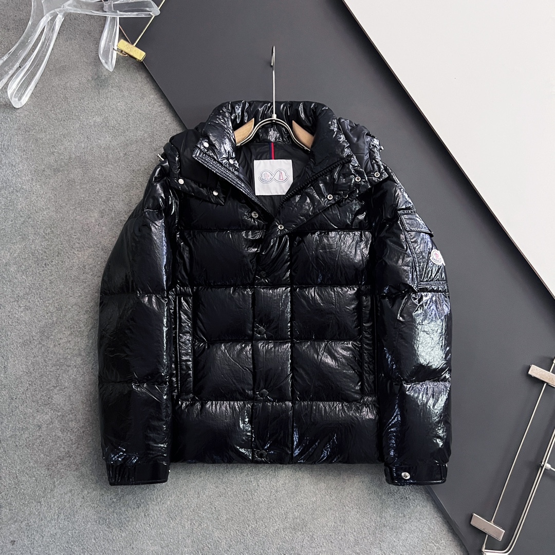 Moncler Down Jacket White Duck Down Black M-l-xl