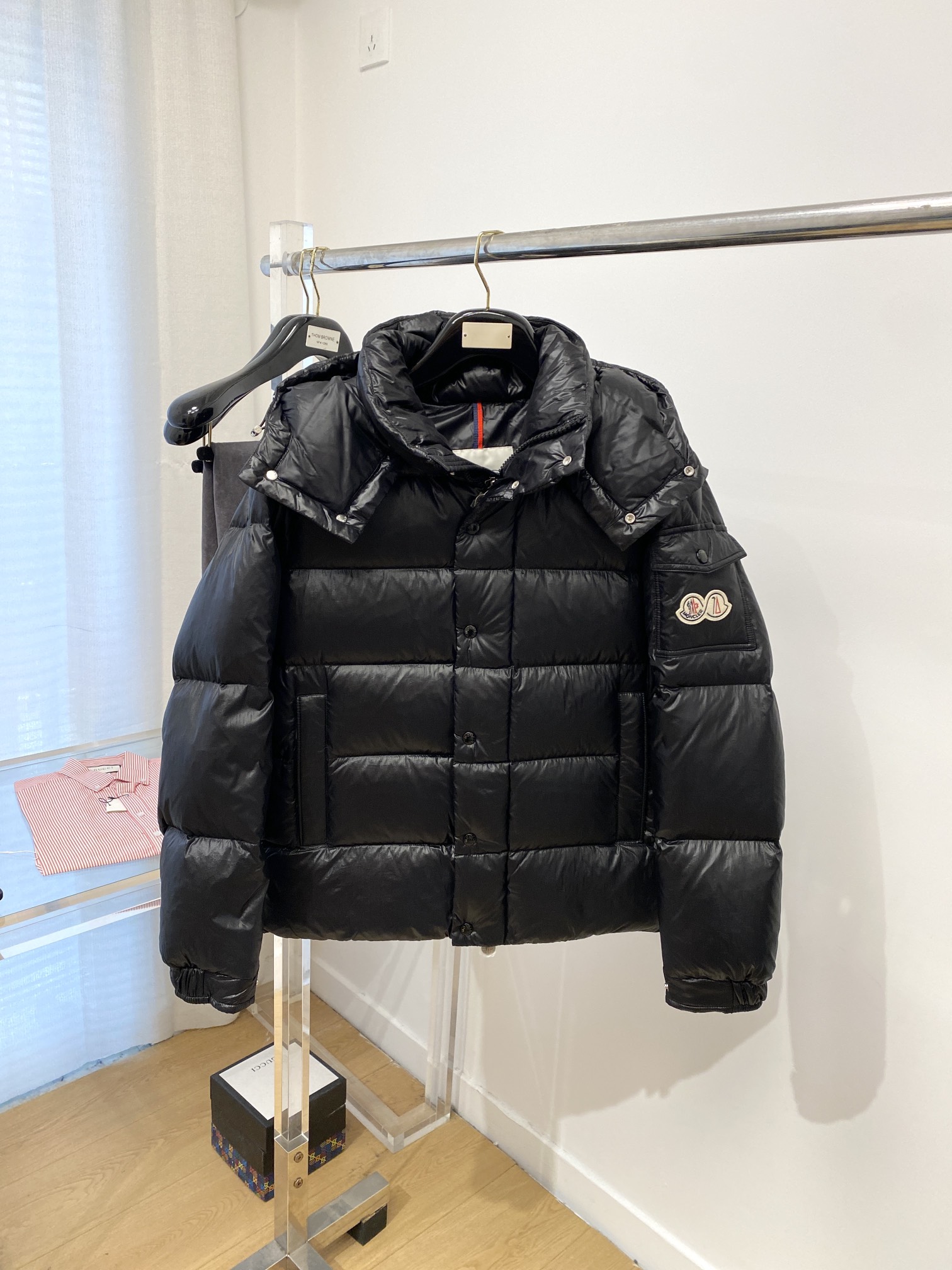 Moncler Down Jacket White Duck Down Black M-l-xl