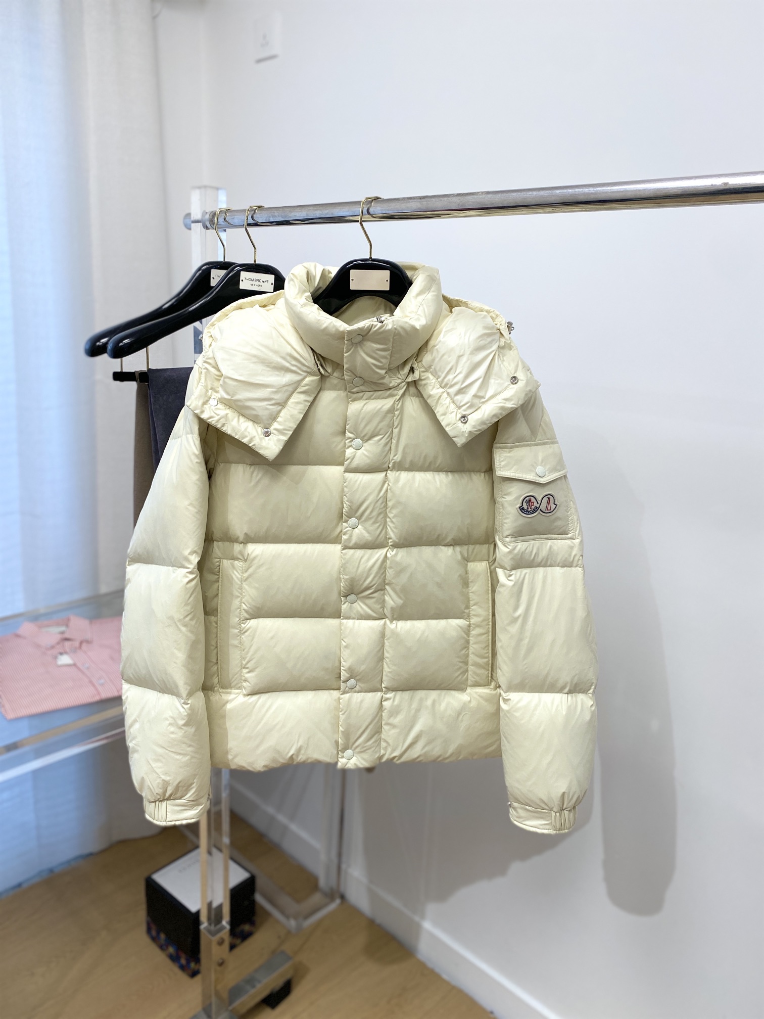 Moncler Down Jacket White Duck Down Black M-l-xl
