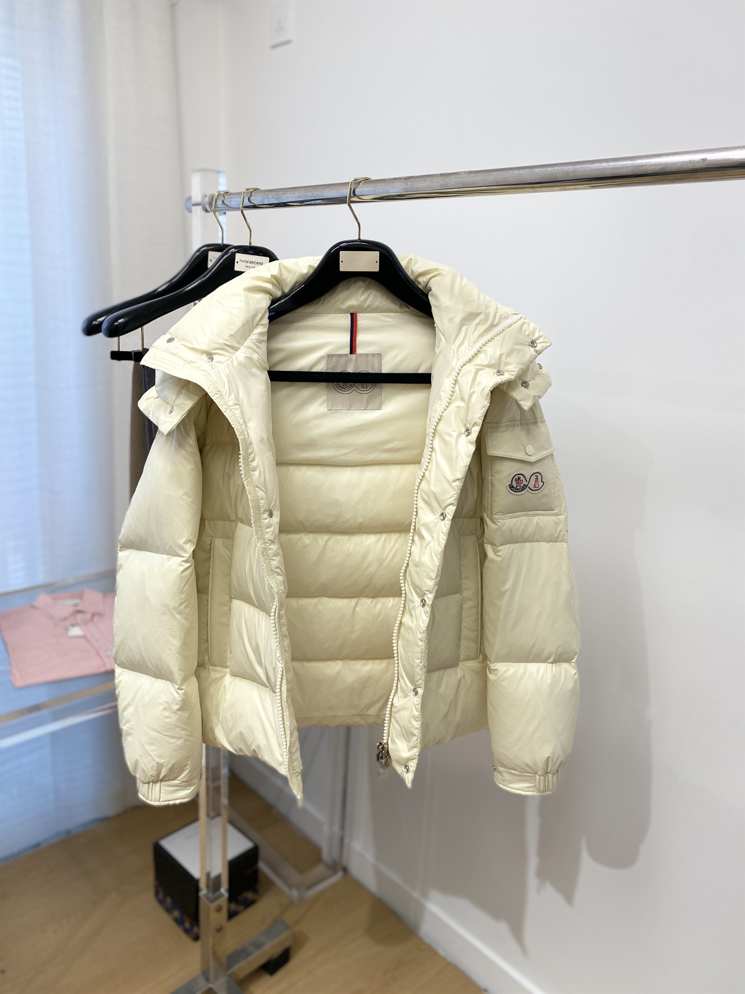 Moncler Down Jacket White Duck Down Black M-l-xl