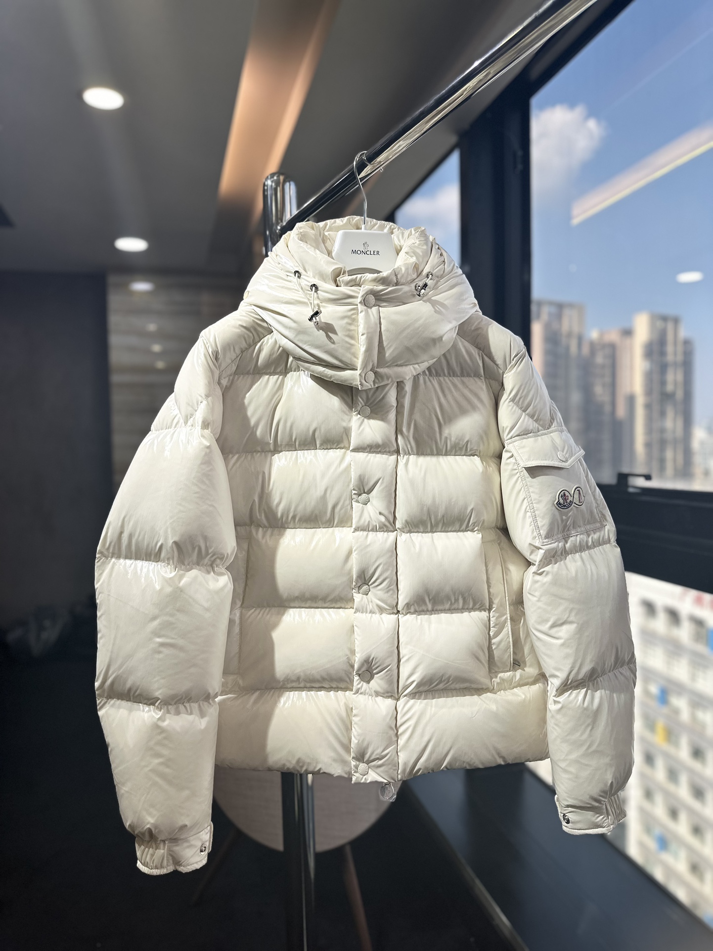 Moncler Down Jacket White Duck Down Black M-l-xl