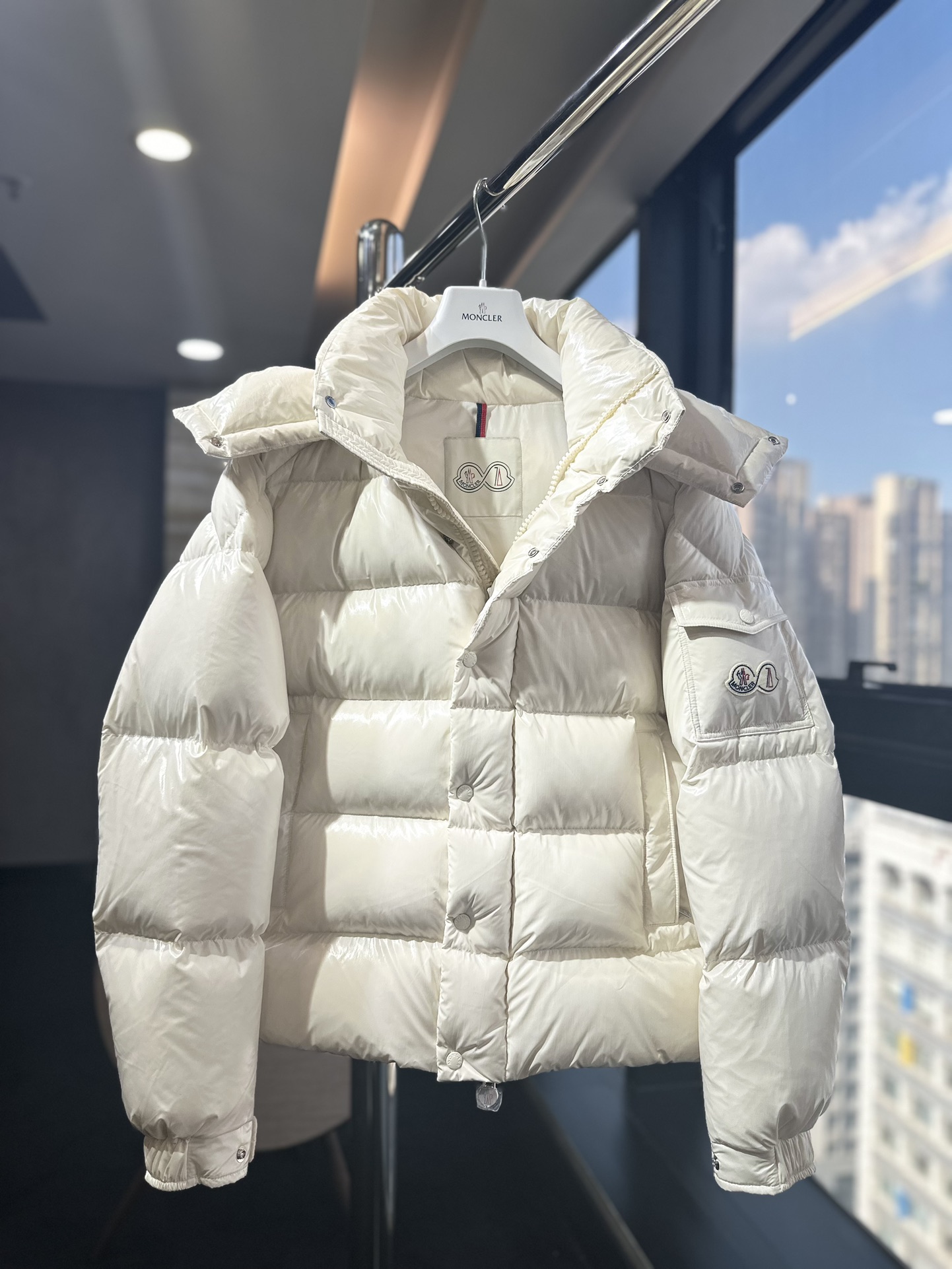 Moncler Down Jacket White Duck Down Black M-l-xl