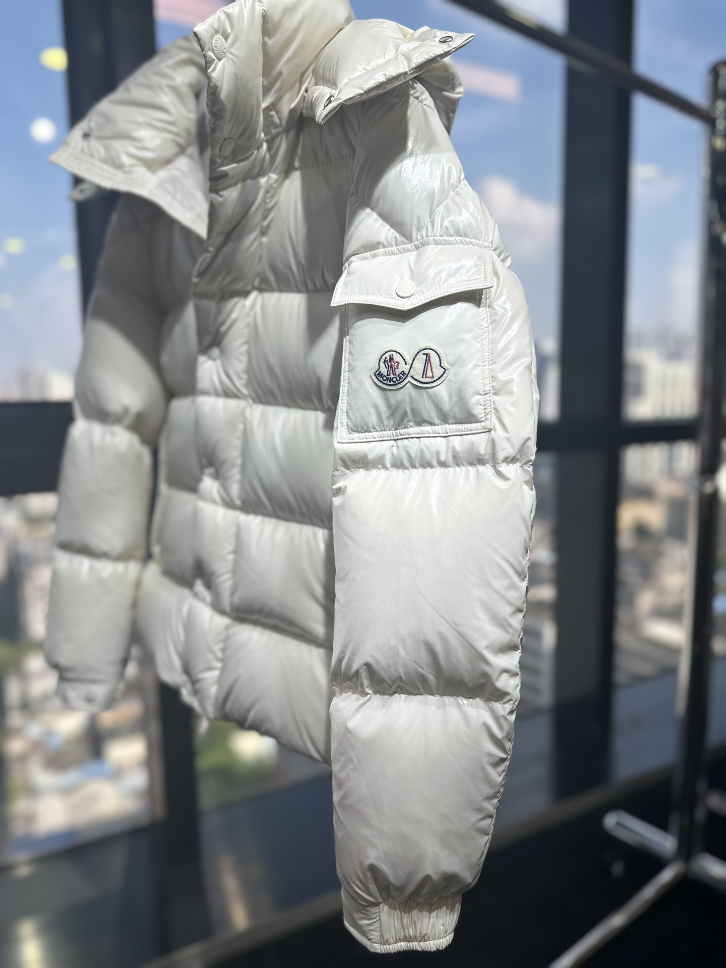 Moncler Down Jacket White Duck Down Black M-l-xl