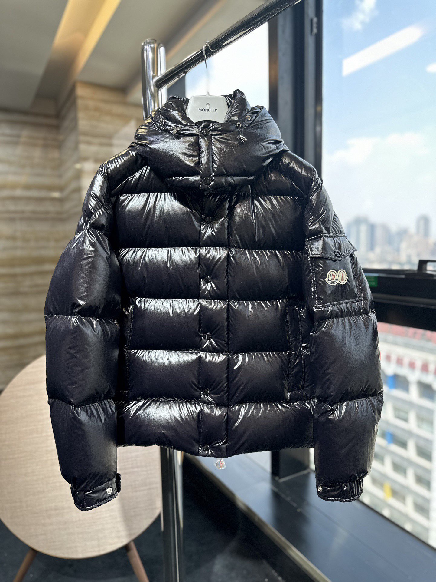Moncler Down Jacket White Duck Down Black M-l-xl