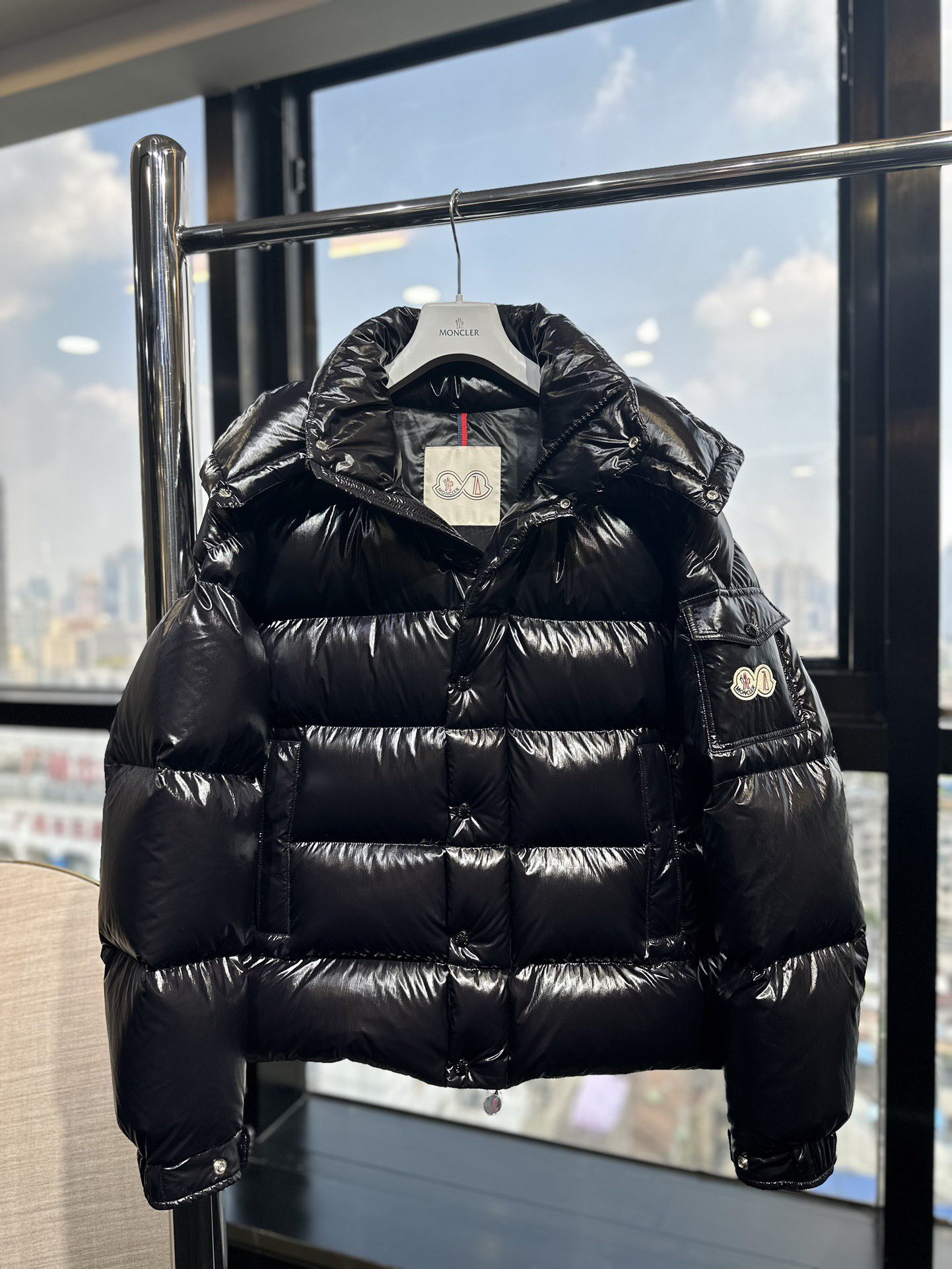 Moncler Down Jacket White Duck Down Black M-l-xl