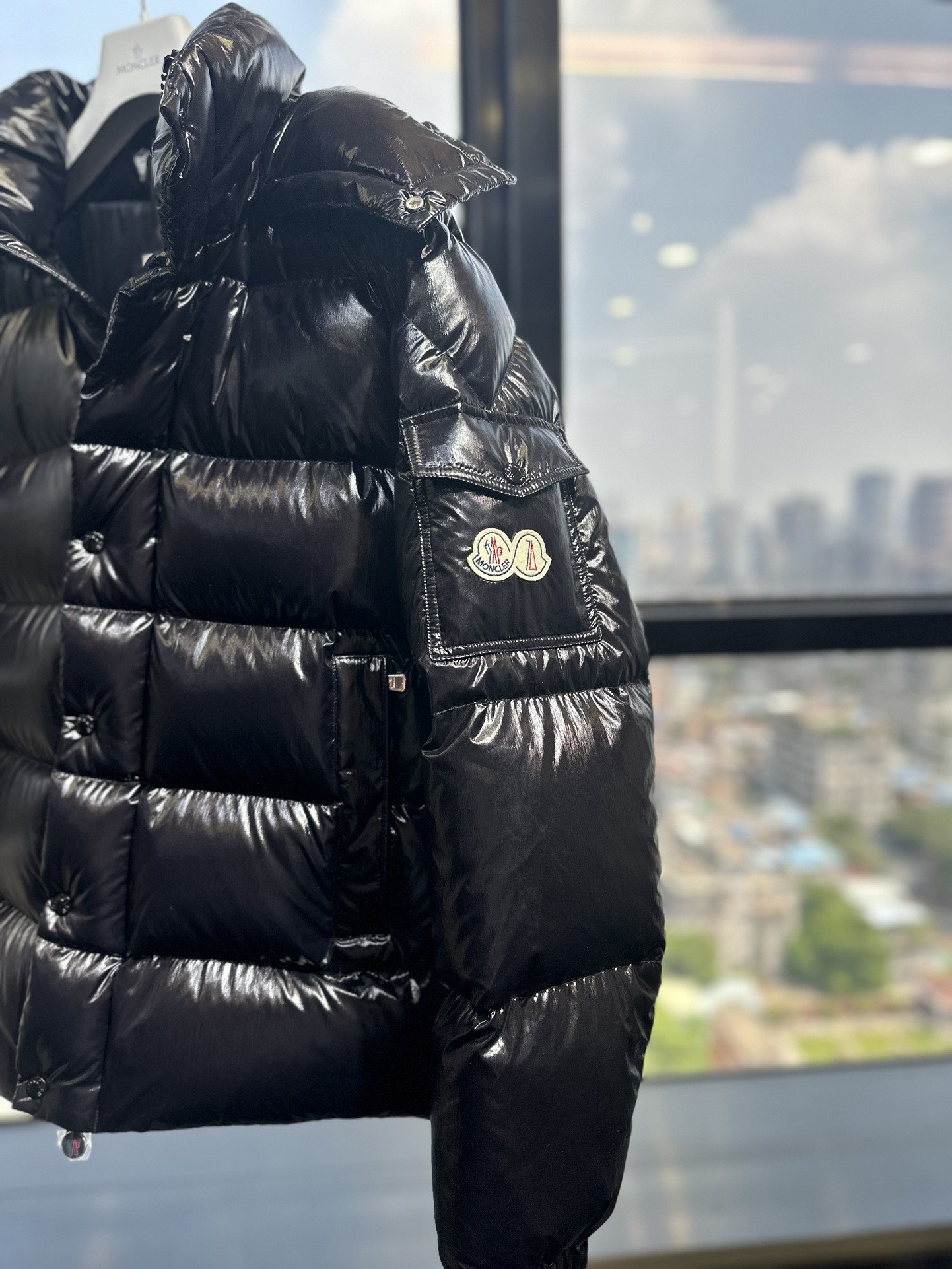 Moncler Down Jacket White Duck Down Black M-l-xl