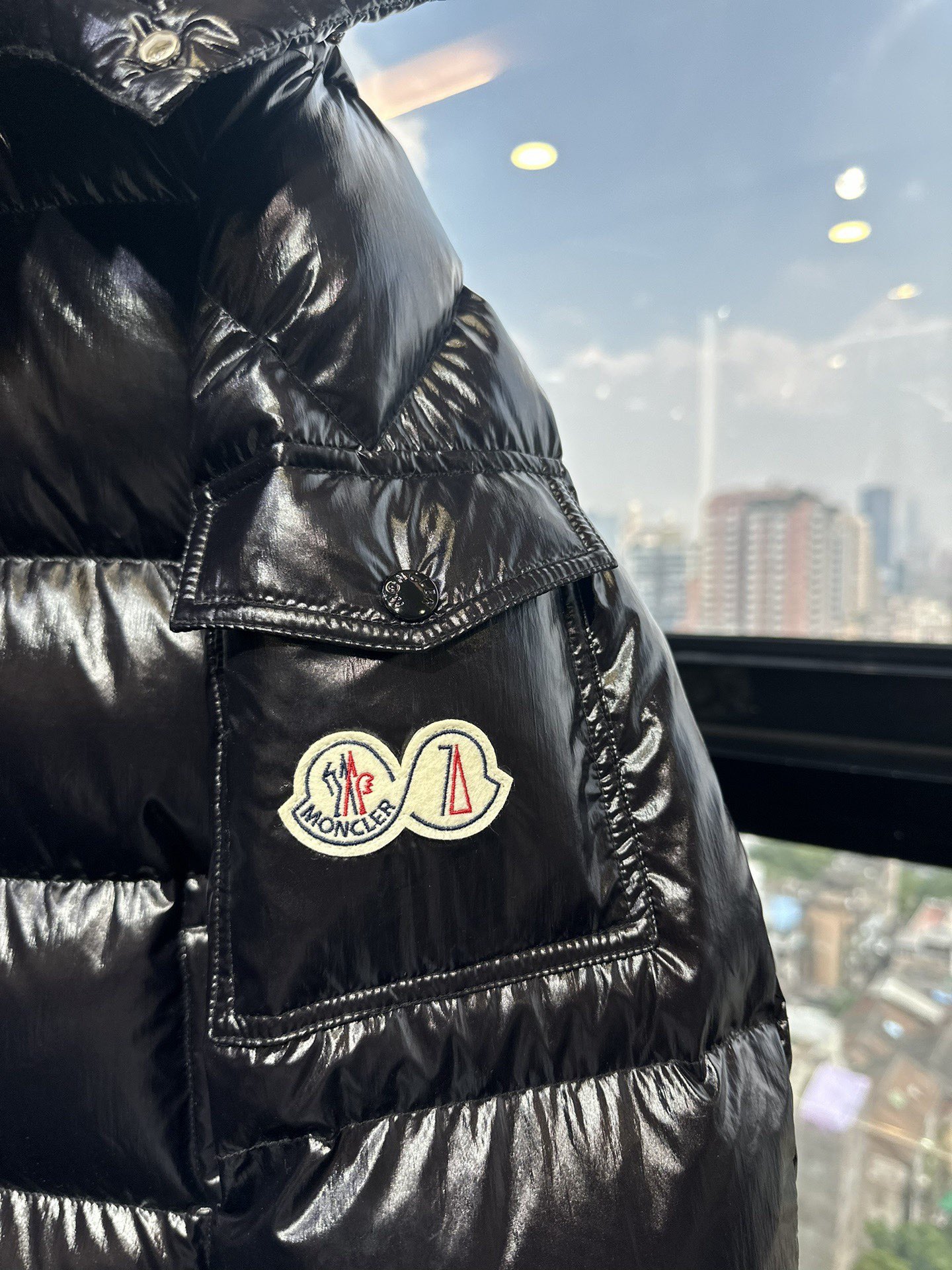 Moncler Down Jacket White Duck Down Black M-l-xl