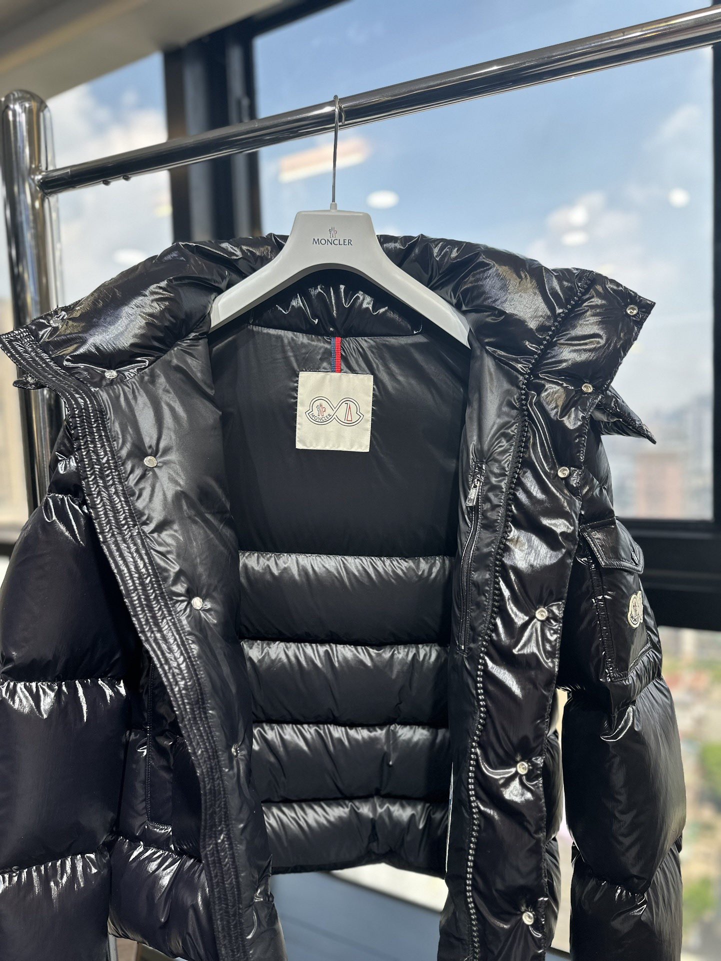 Moncler Down Jacket White Duck Down Black M-l-xl