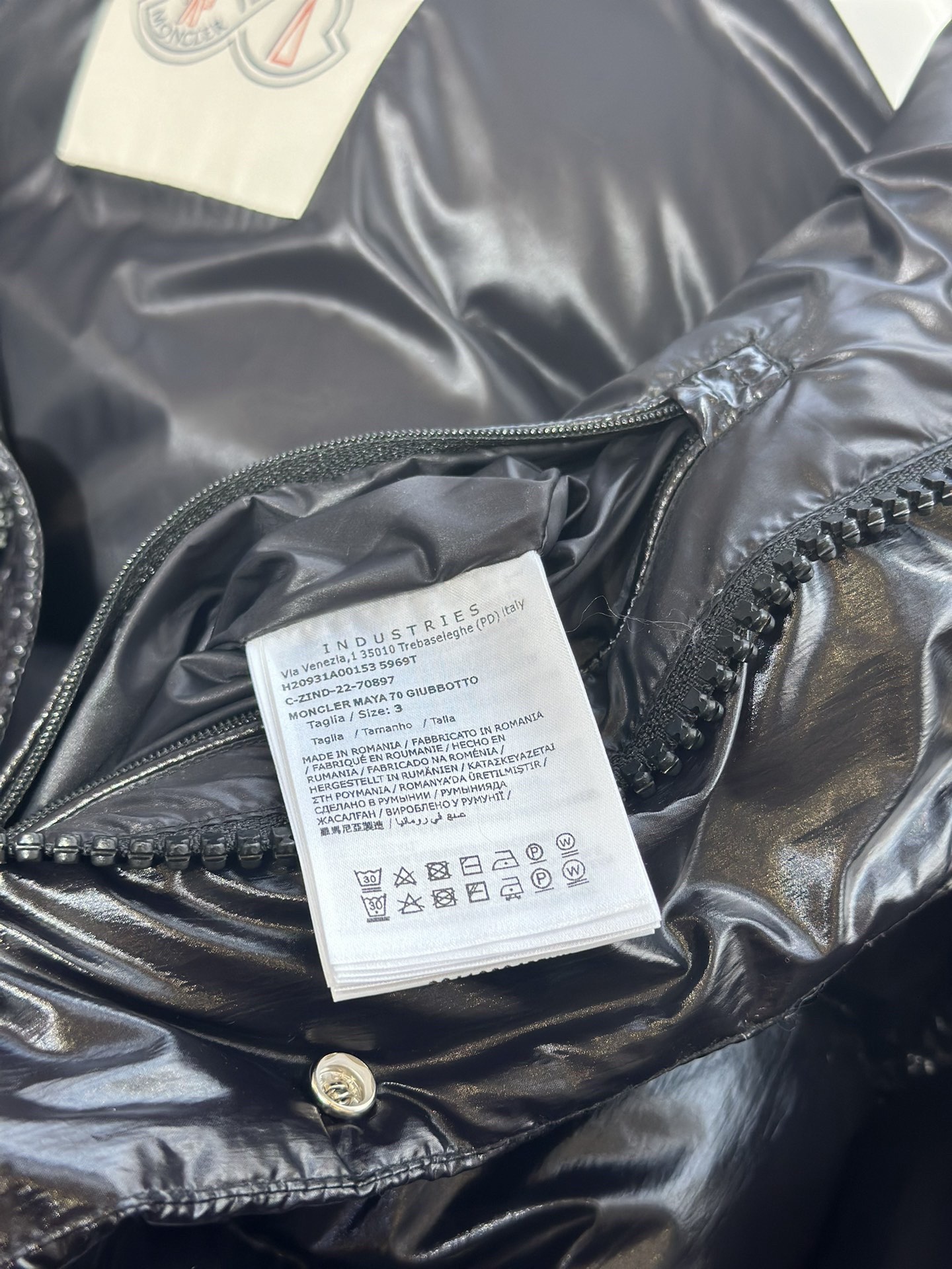 Moncler Down Jacket White Duck Down Black M-l-xl