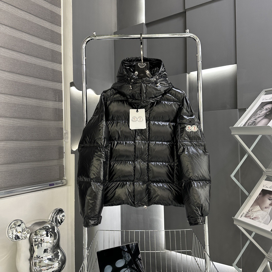 Moncler Down Jacket White Duck Down Black M-l-xl