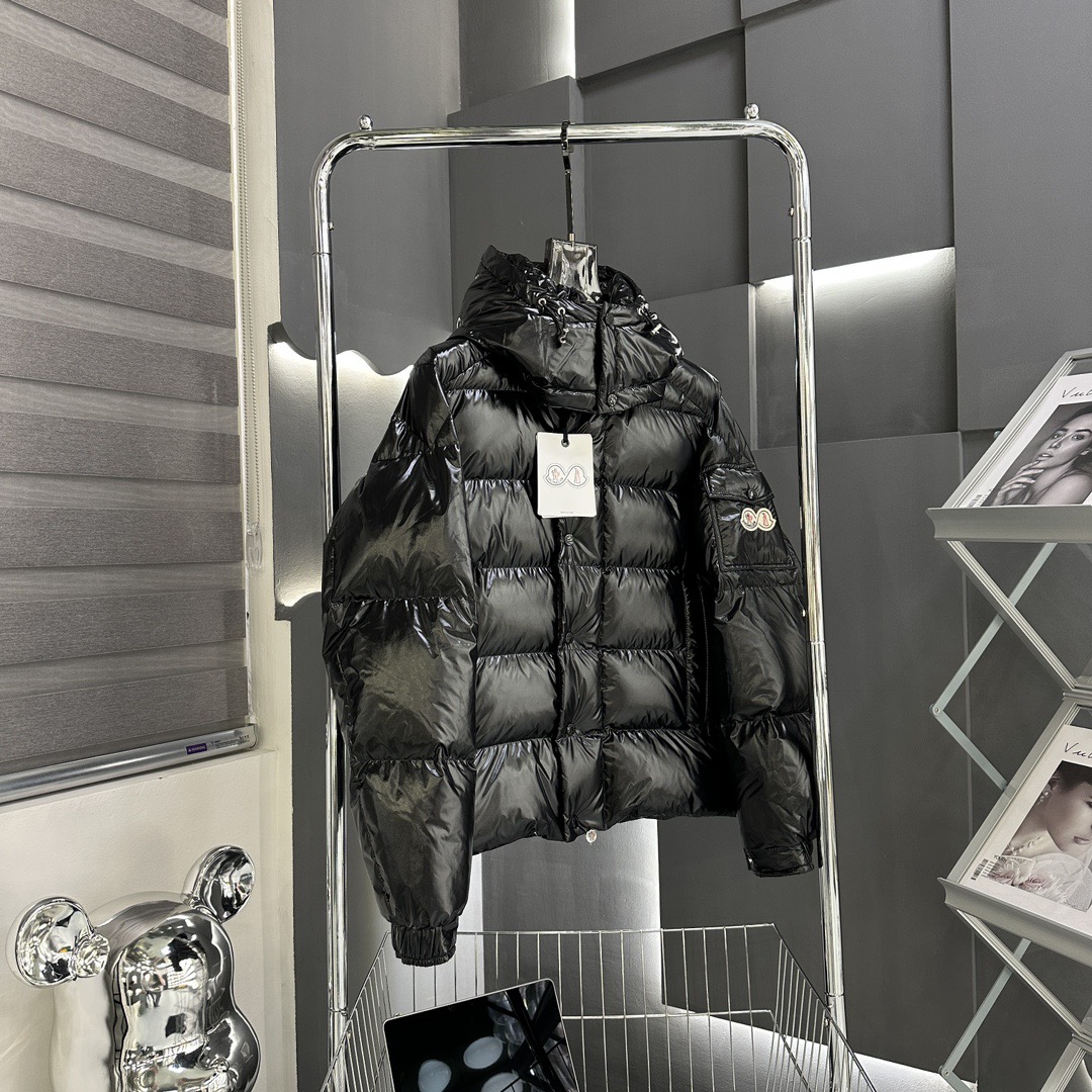 Moncler Down Jacket White Duck Down Black M-l-xl