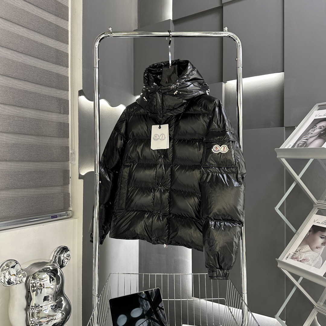 Moncler Down Jacket White Duck Down Black M-l-xl
