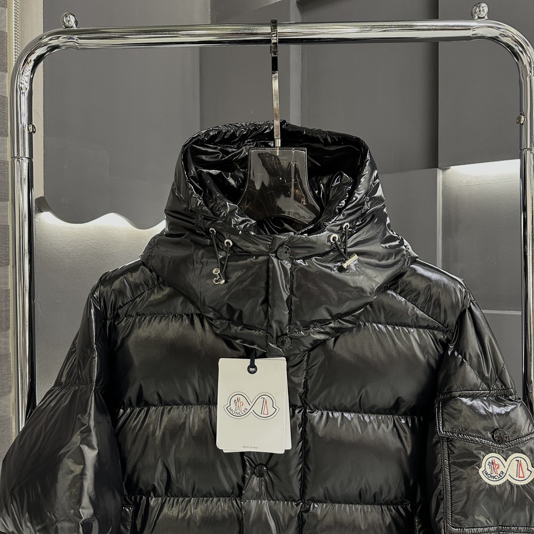 Moncler Down Jacket White Duck Down Black M-l-xl