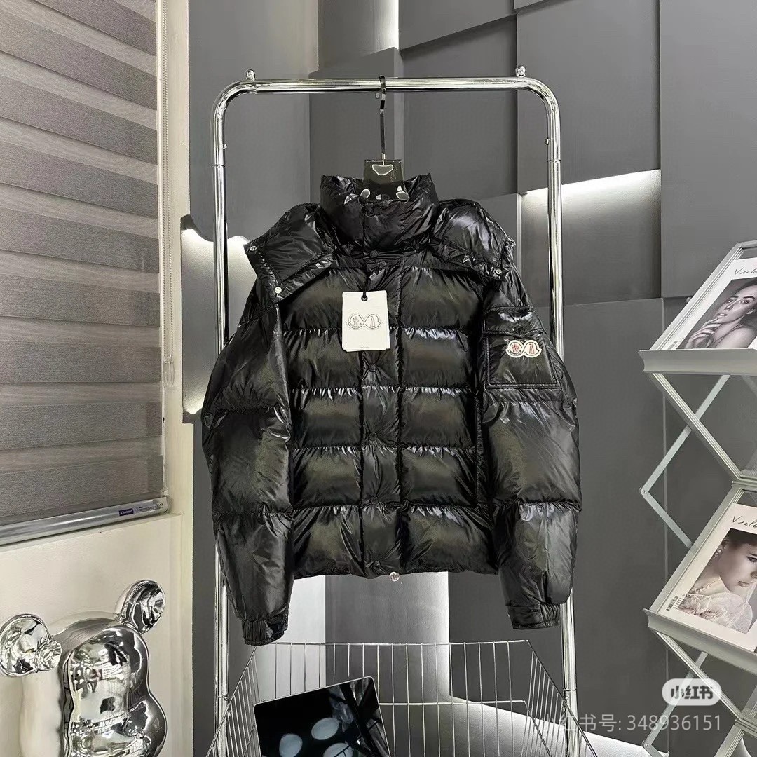 Moncler Down Jacket White Duck Down Black M-l-xl