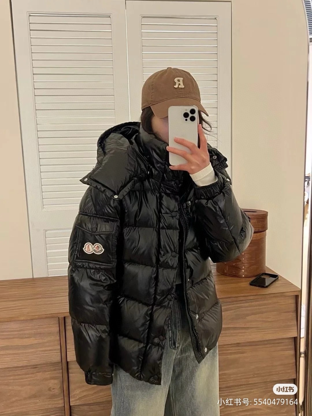 Moncler Down Jacket White Duck Down Black M-l-xl
