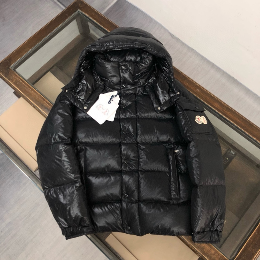 Moncler Down Jacket White Duck Down Black M-l-xl