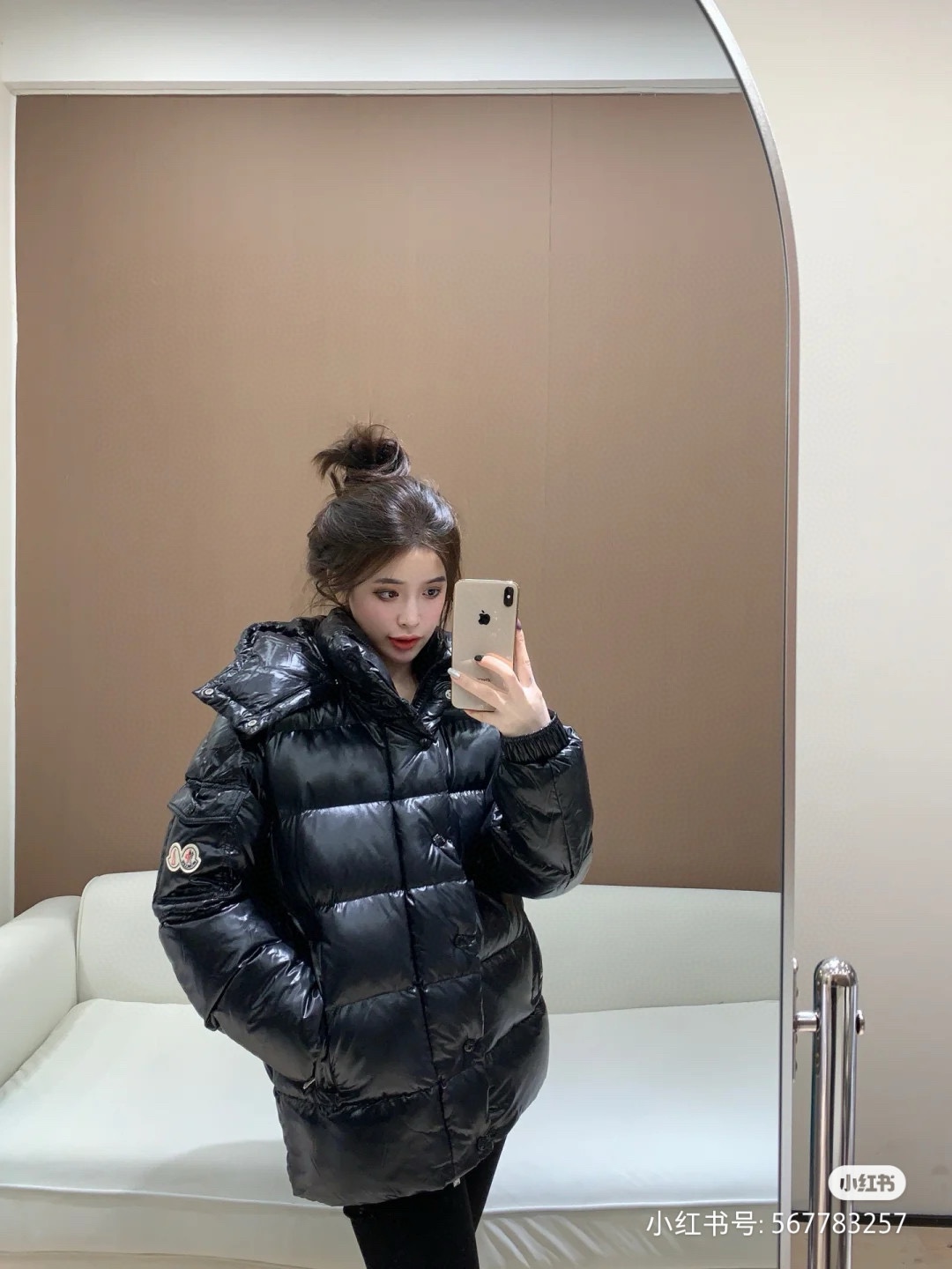 Moncler Down Jacket White Duck Down Black M-l-xl