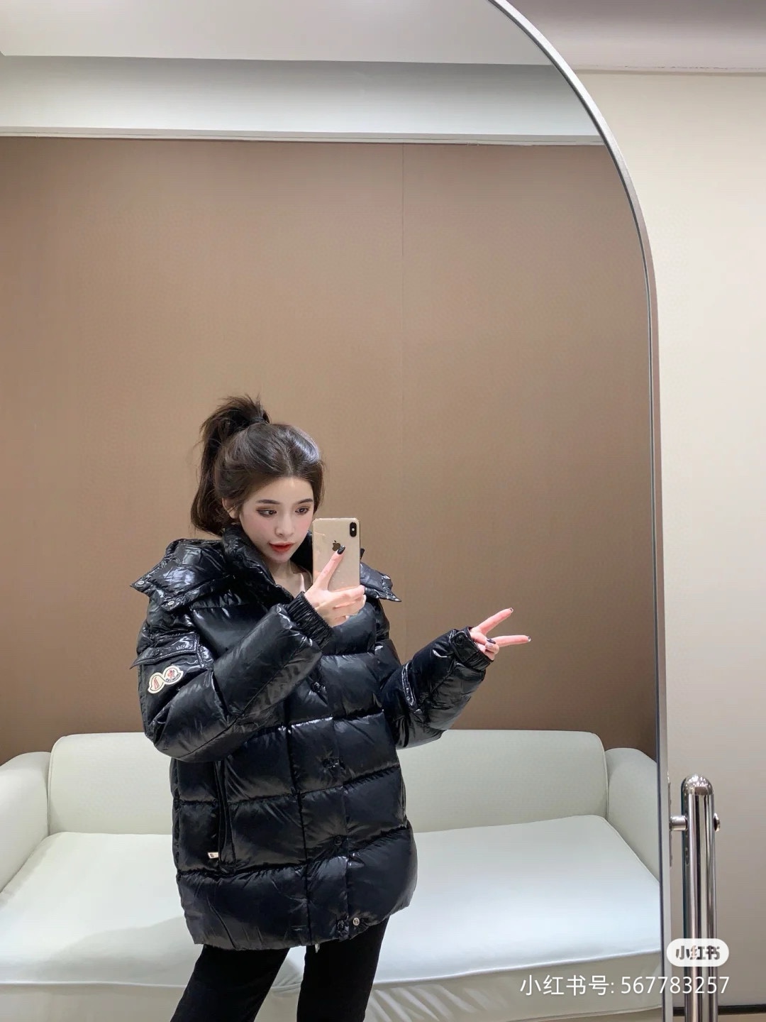 Moncler Down Jacket White Duck Down Black M-l-xl