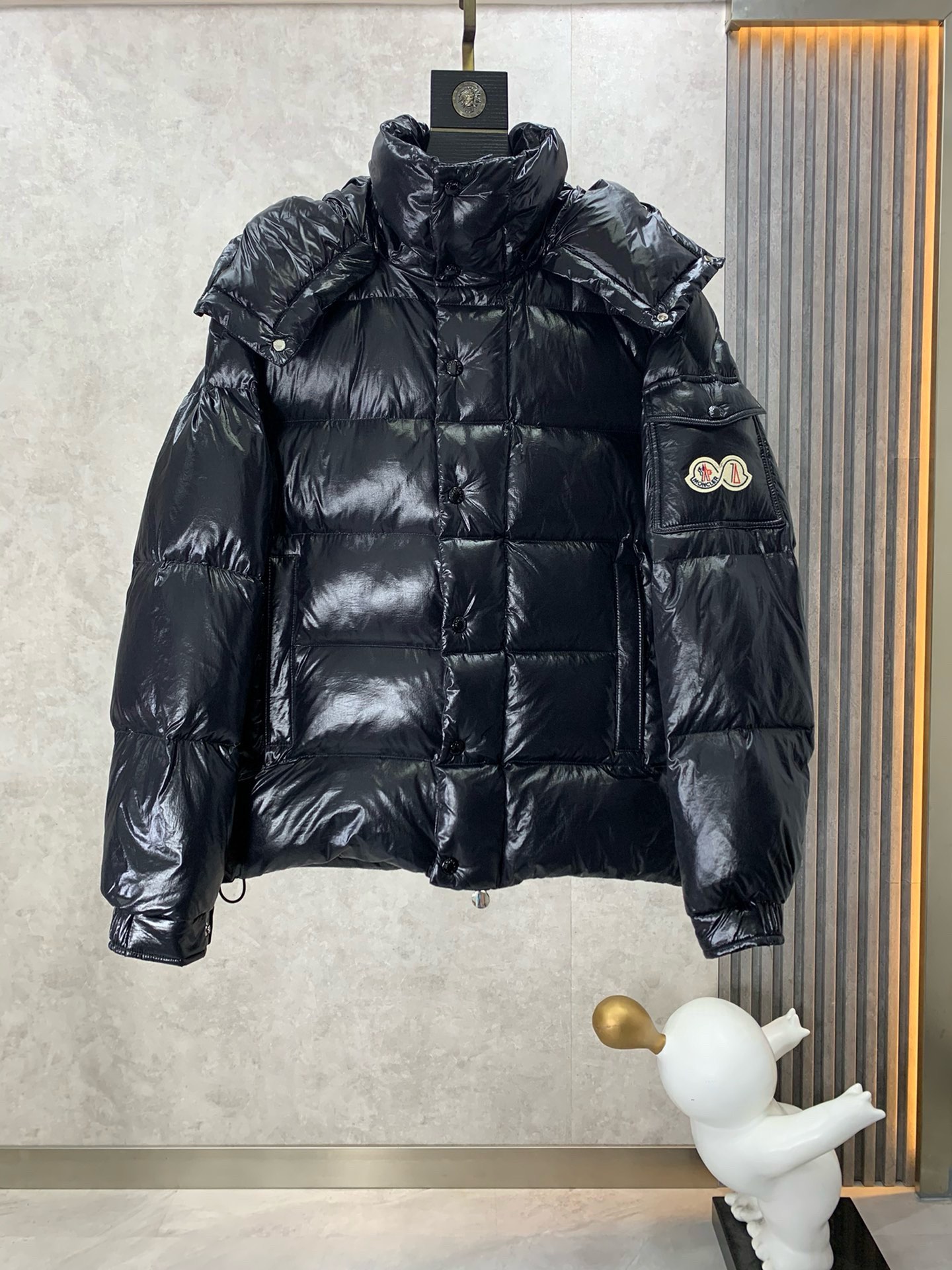 Moncler Down Jacket White Duck Down Black M-l-xl