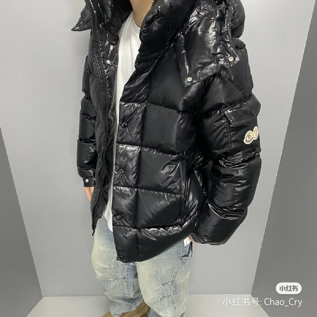 Moncler Down Jacket White Duck Down Black M-l-xl