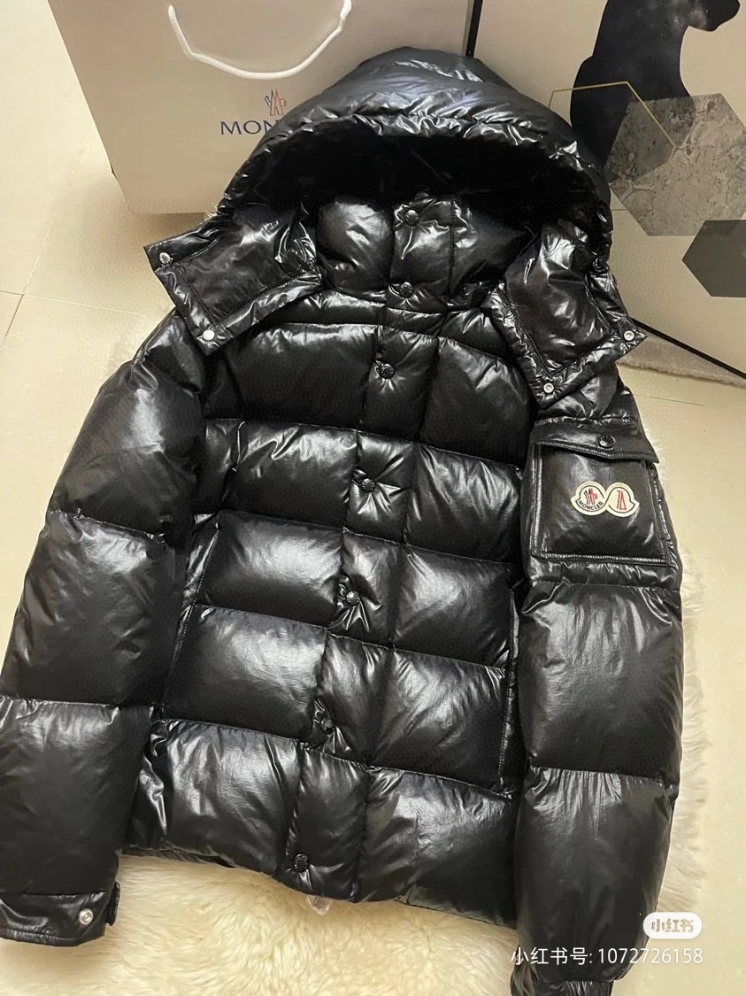 Moncler Down Jacket White Duck Down Black M-l-xl