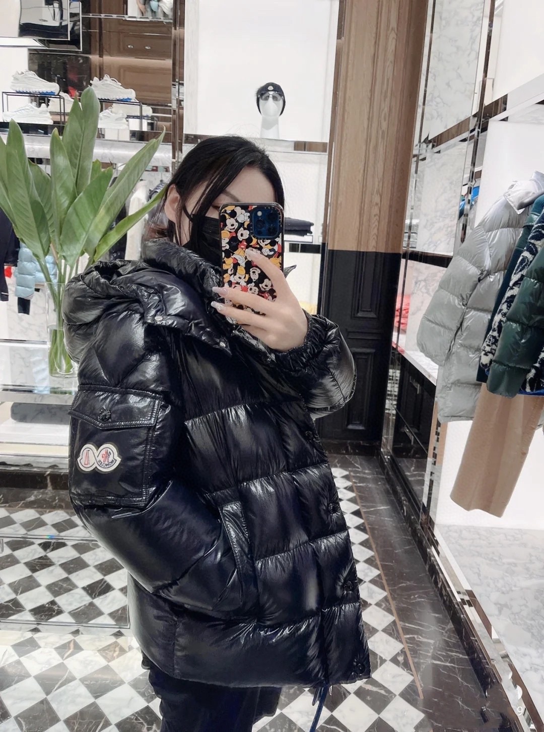 Moncler Down Jacket White Duck Down Black M-l-xl