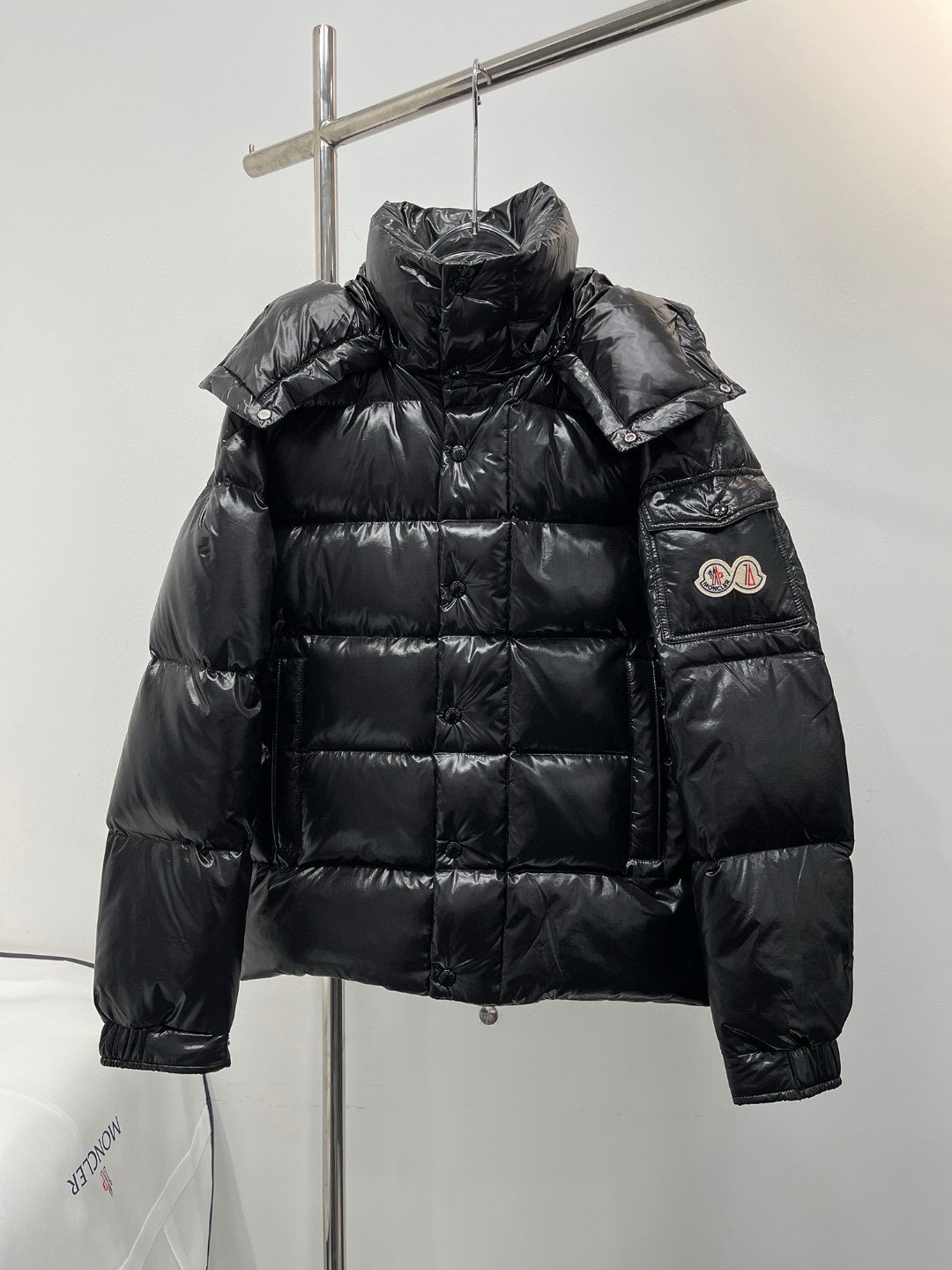 Moncler Down Jacket White Duck Down Black M-l-xl