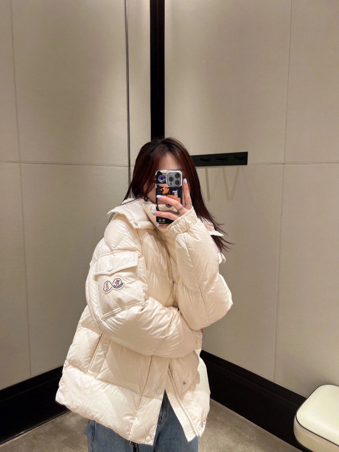 Moncler Down Jacket White Duck Down Black M-l-xl